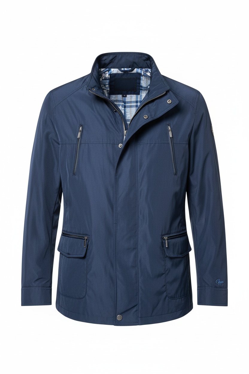 Blue Multi-Pocket Casual Jacket photo 1