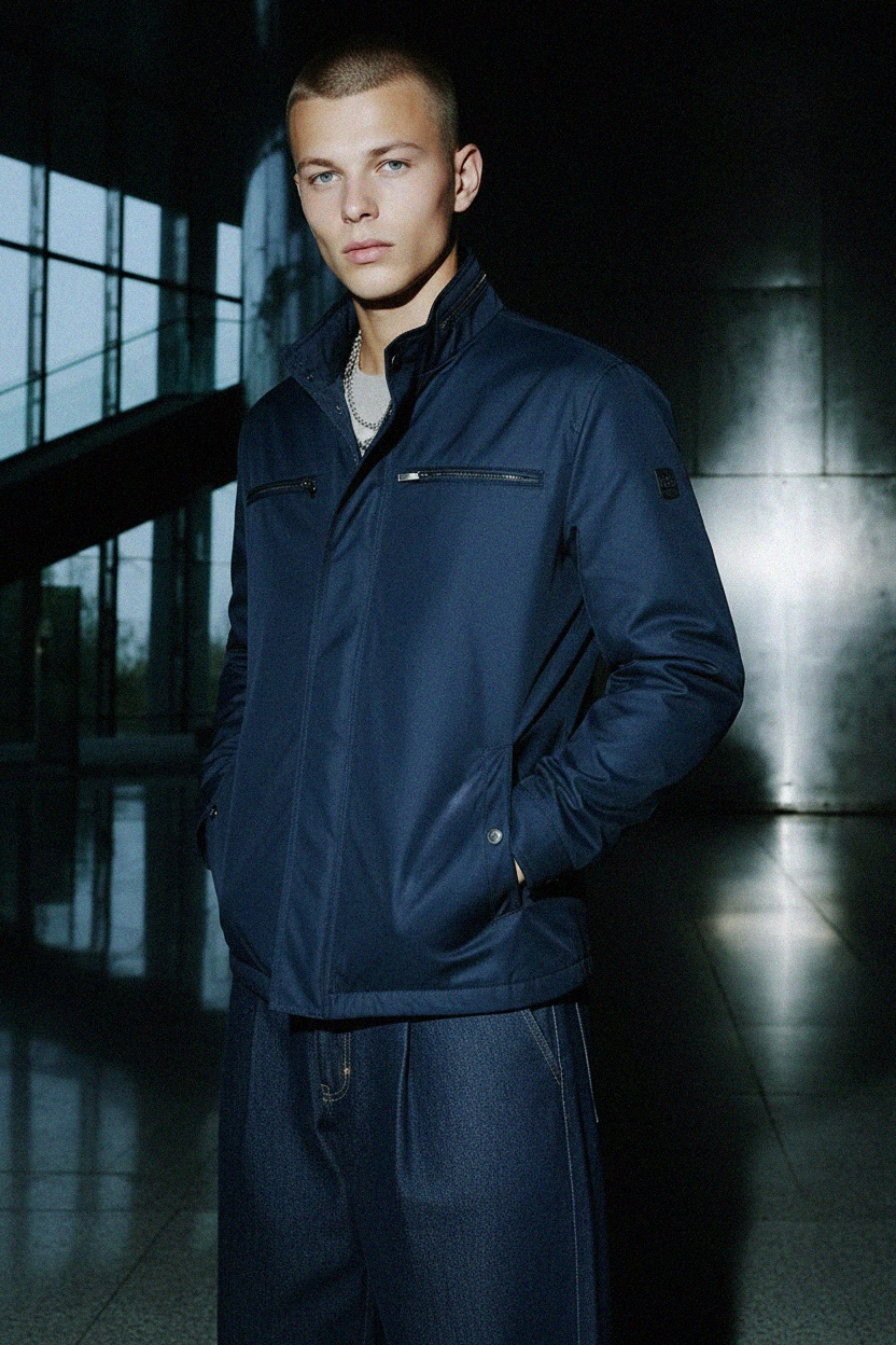 Blue Multi-Pocket Casual Jacket photo 2