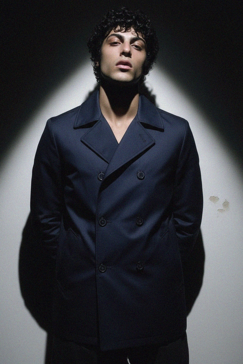 Classic Double-Breasted Navy Coat photo 3