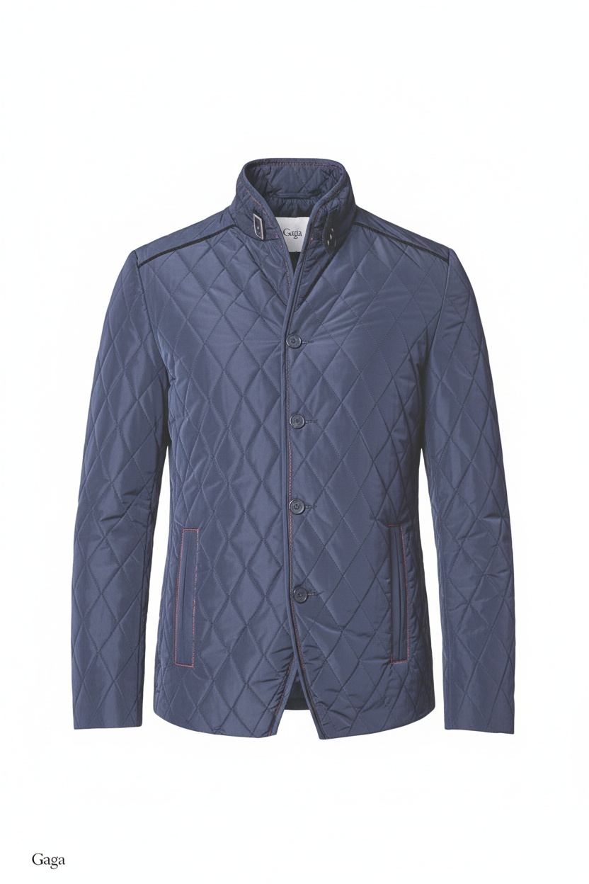 Diamond Quilted Jacket with Stand Collar photo 1