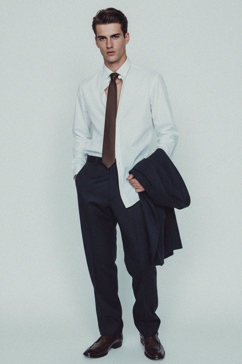 Classic Brown Textured Tie photo 3