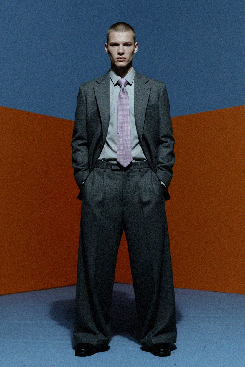 Light Purple Geometric Patterned Tie photo 3