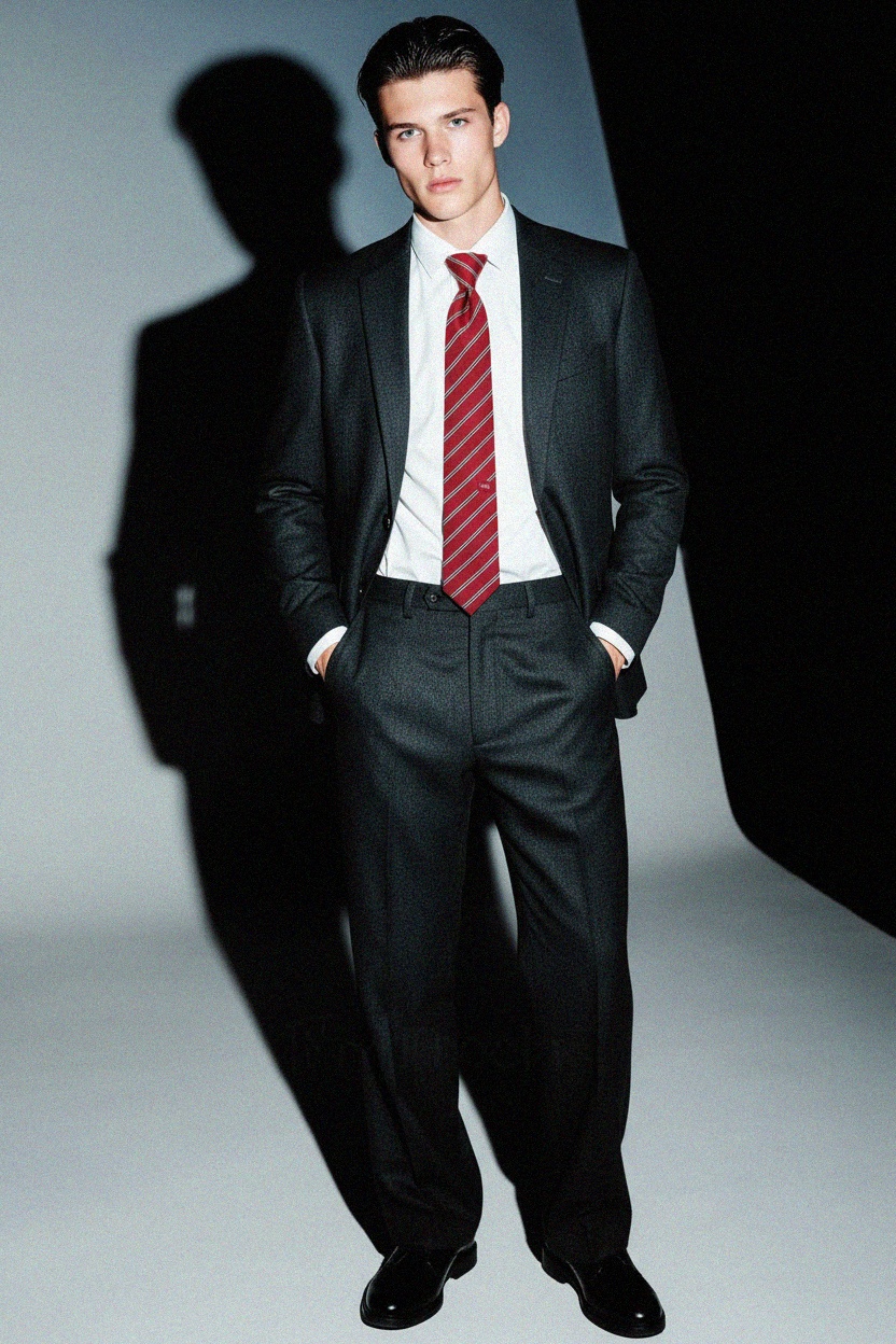 Classic Red Striped Necktie photo 3