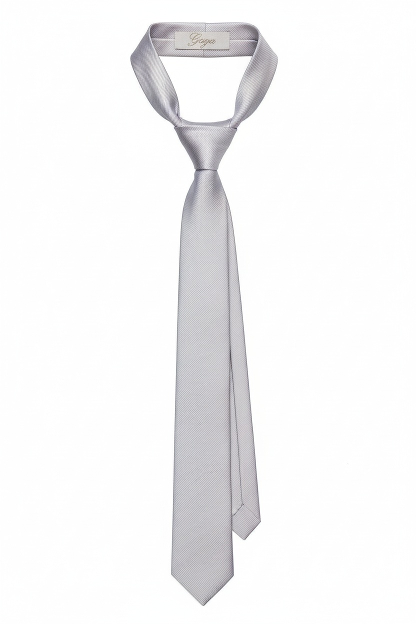 Sleek Silver Textured Tie photo 1