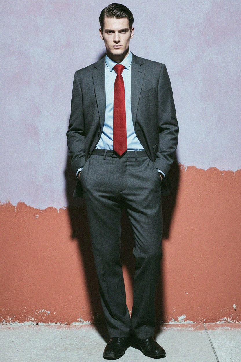 Red Patterned Tie photo 2