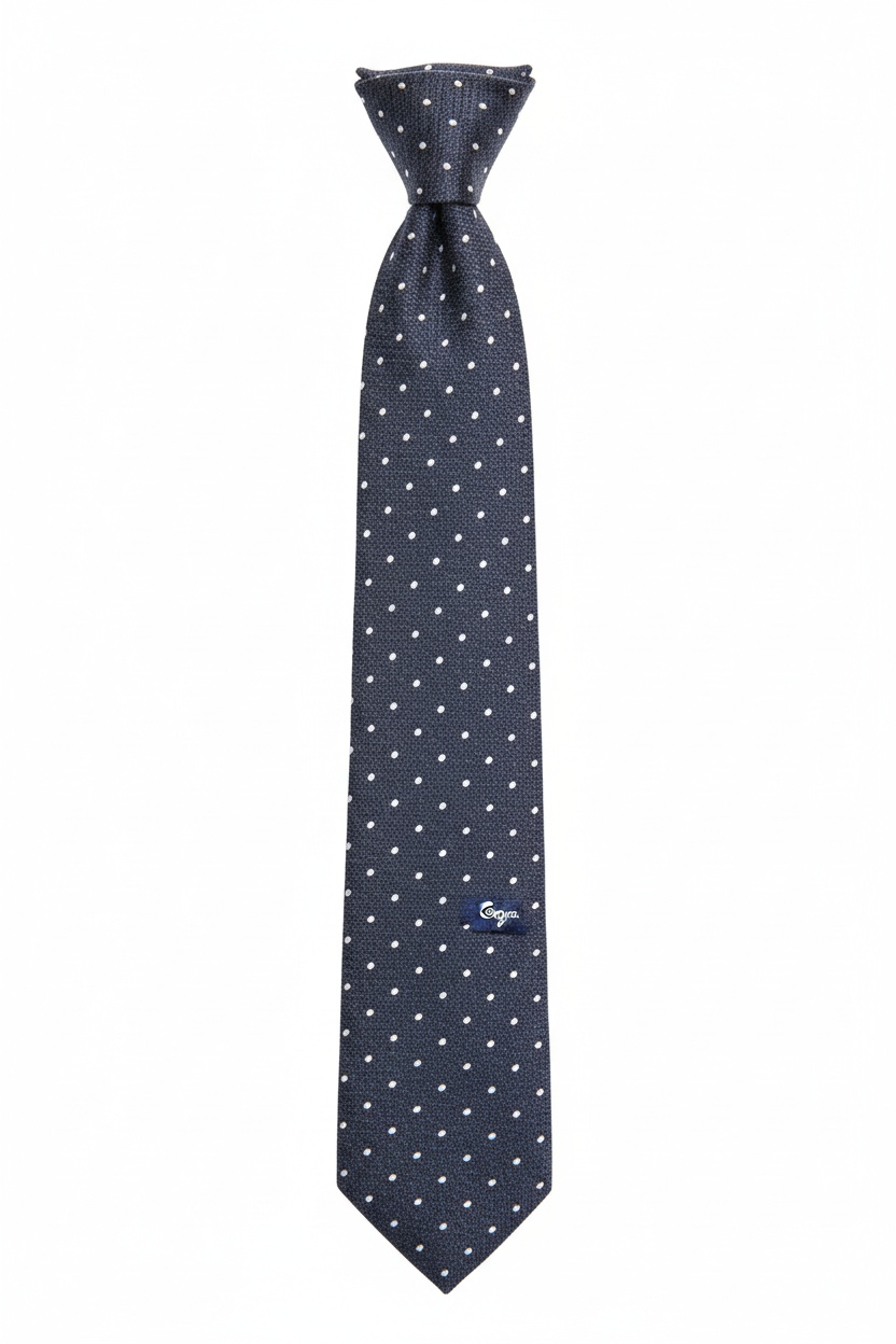 Textured Blue Polka Dot Tie photo 1