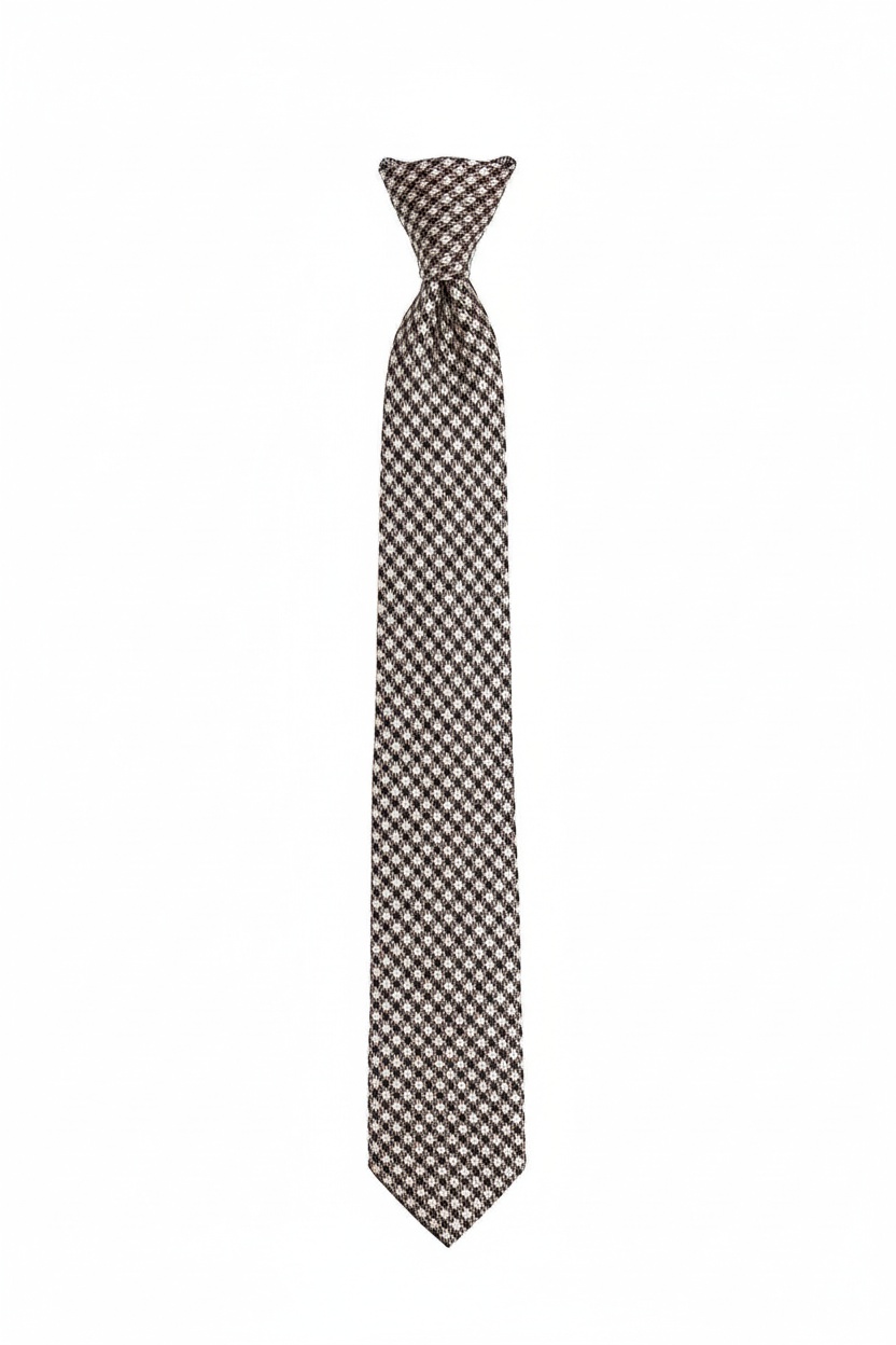 Brown Check Pattern Tie photo 1