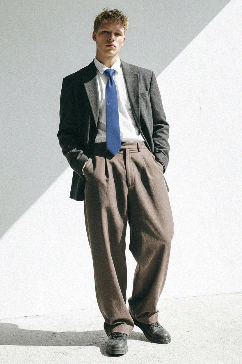 Classic Blue Textured Tie photo 3