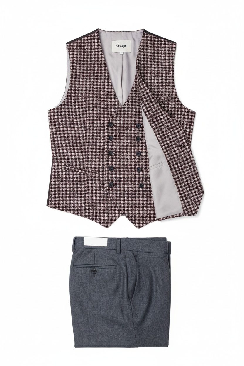 Patterned Double-Breasted Vest & Tailored Trousers photo 1