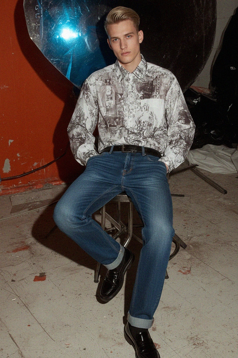 Classic Blue Denim Jeans photo 2