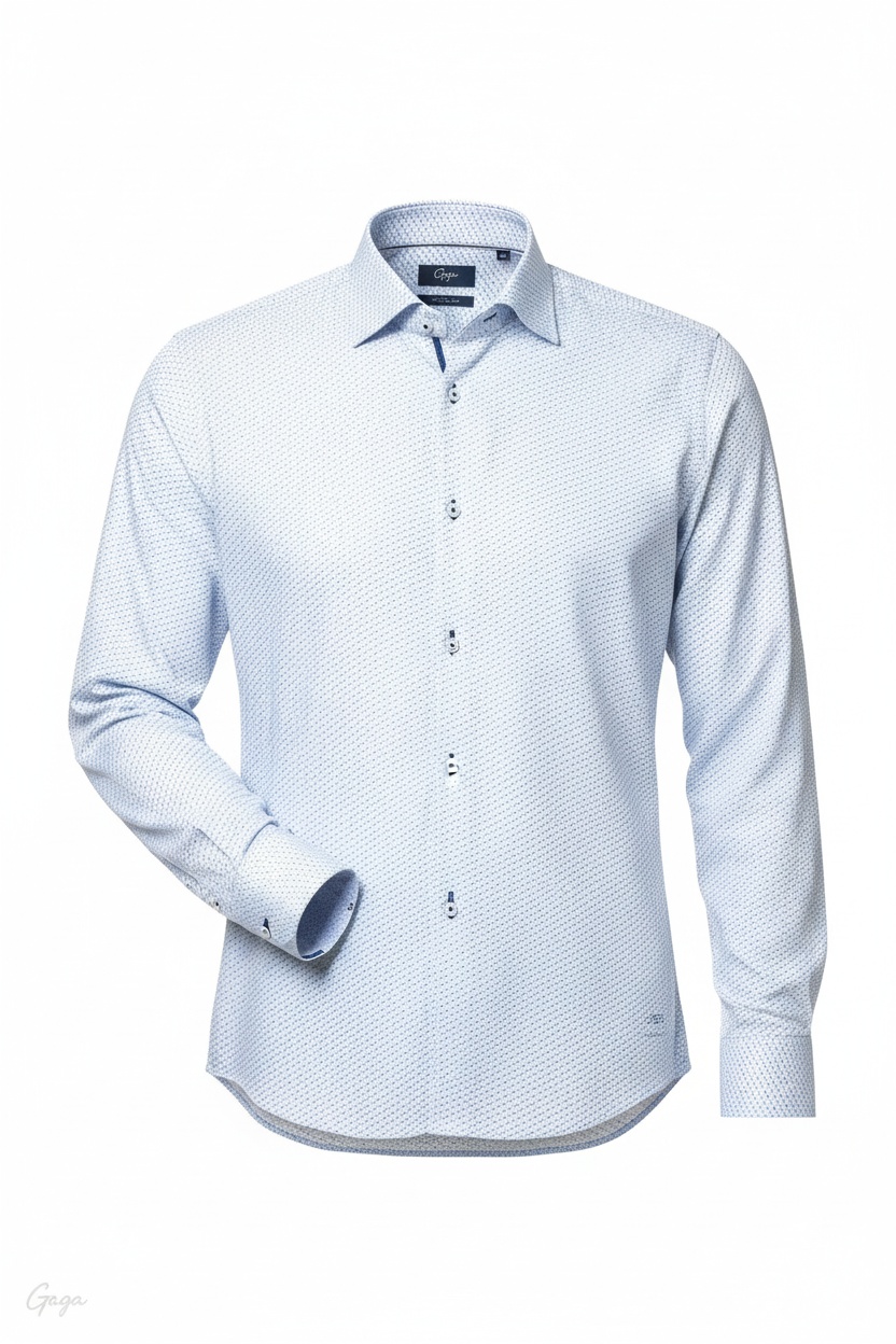 Light Blue Dotted Long Sleeve Shirt photo 1