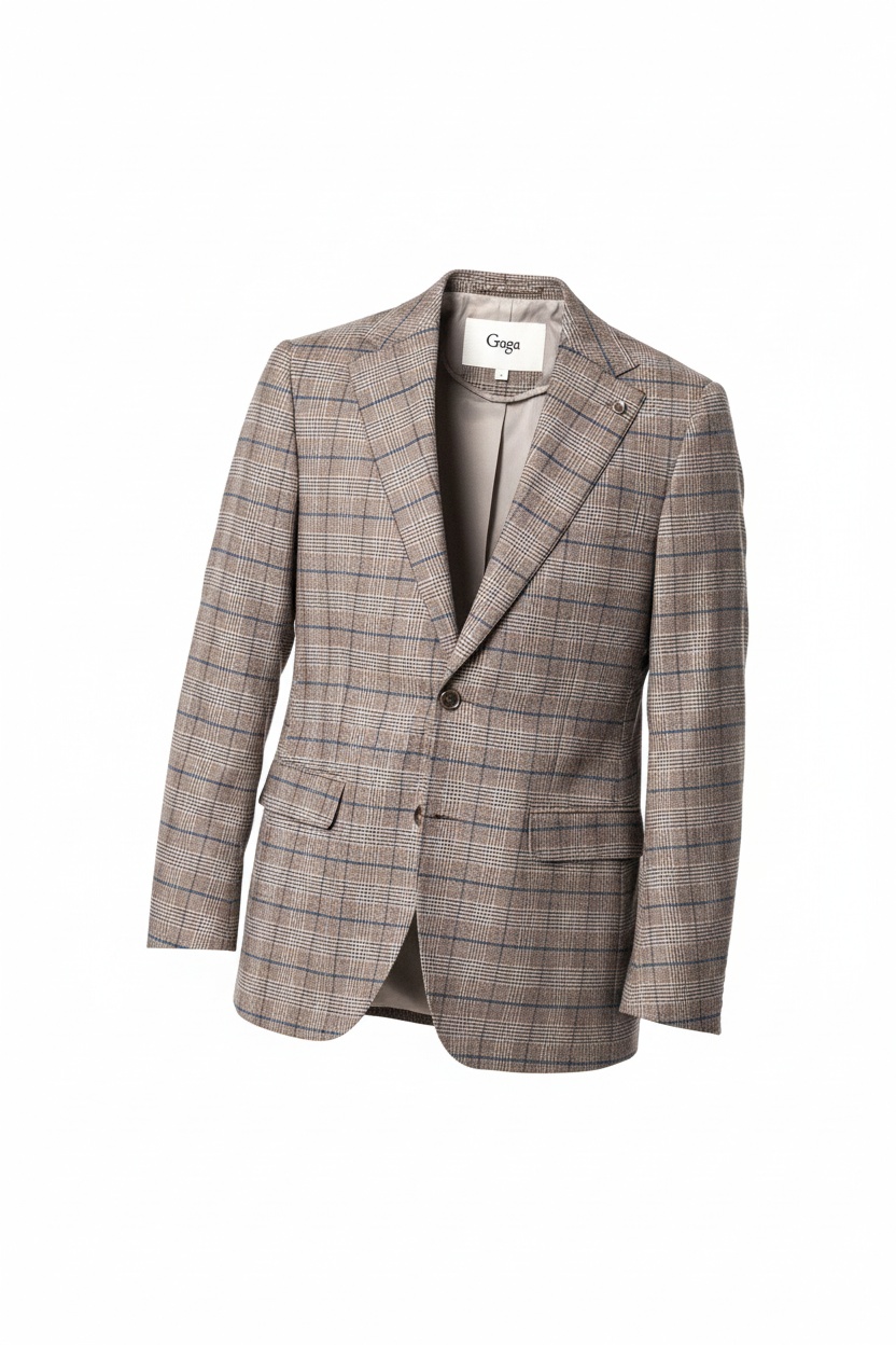 Classic Plaid Blazer with Notch Lapel photo 1