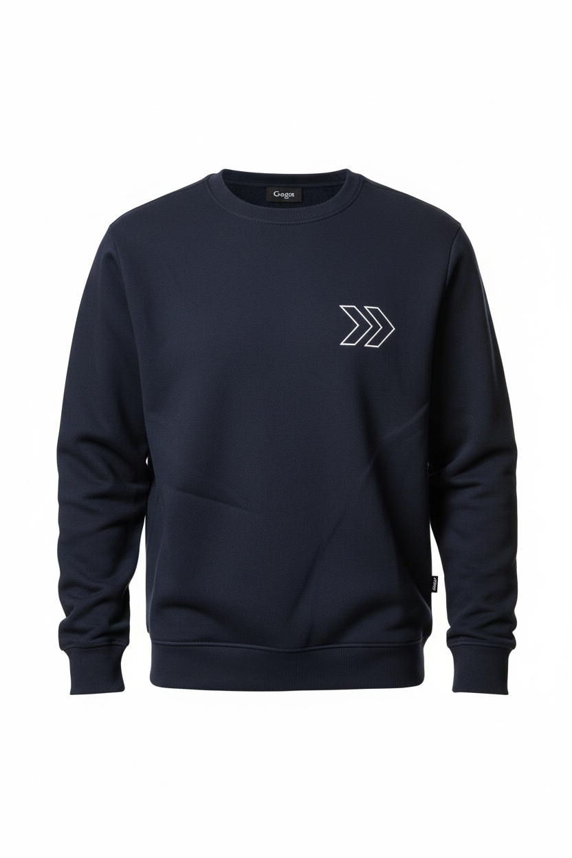 Classic Crew Neck Sweatshirt with Graphic Detail photo 1