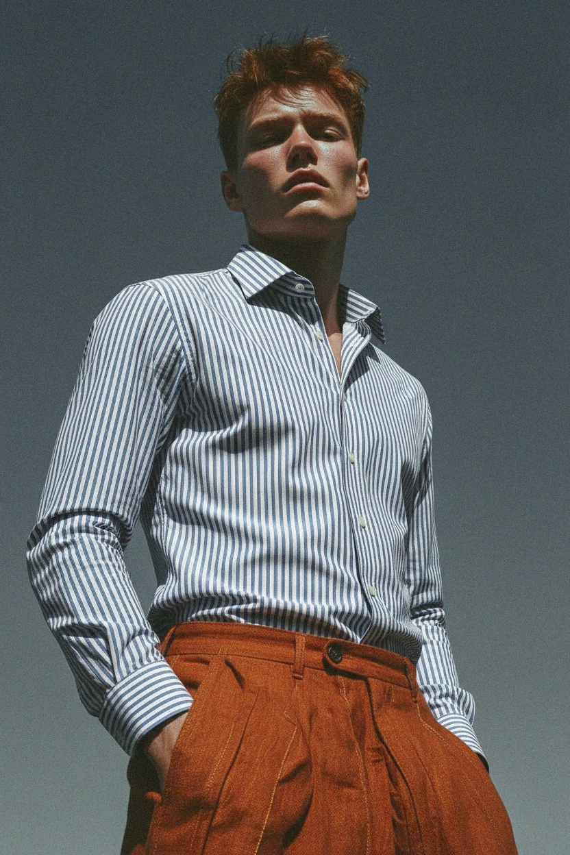 Classic Blue Striped Button-Down Shirt photo 3