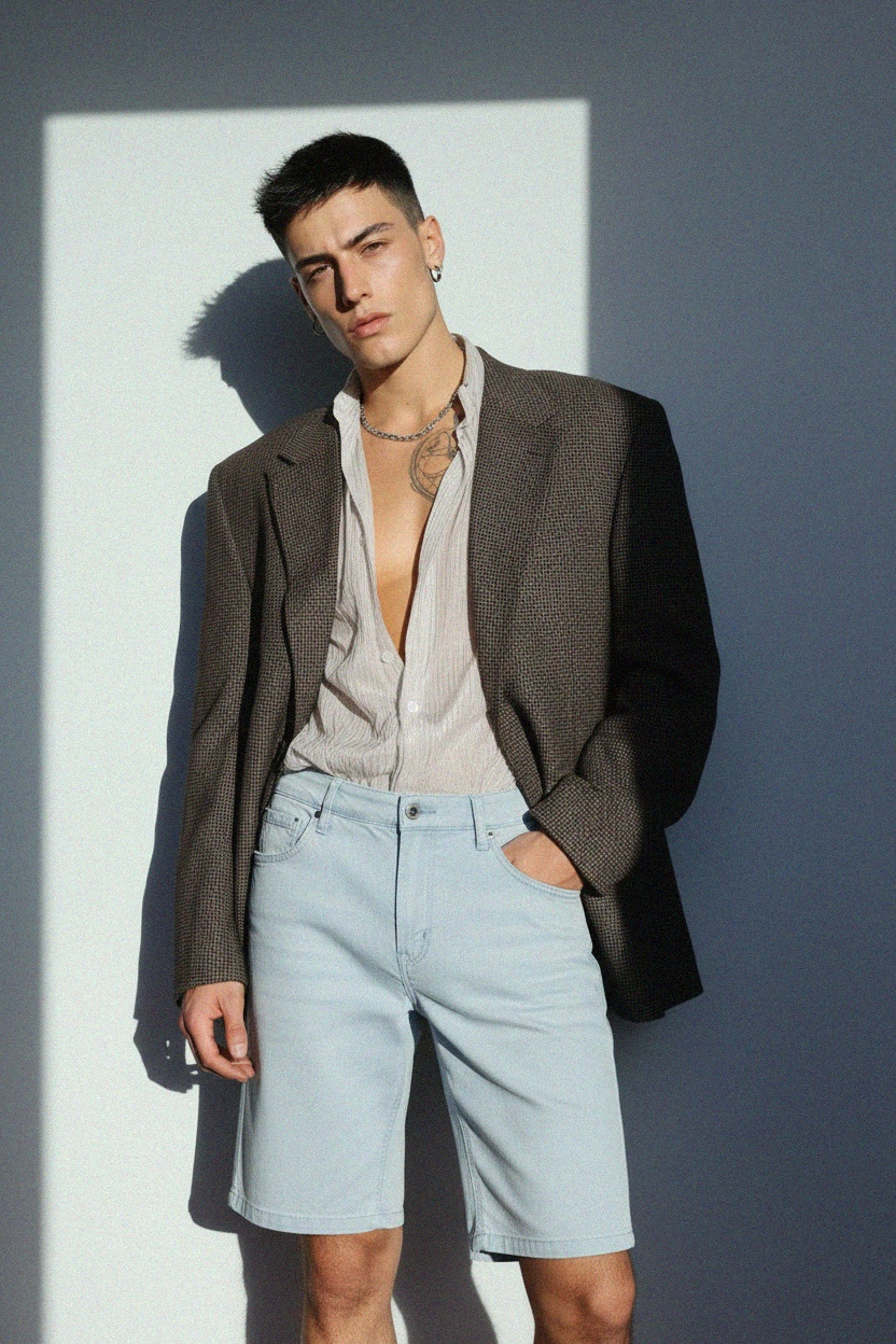 Light Blue Casual Shorts photo 2