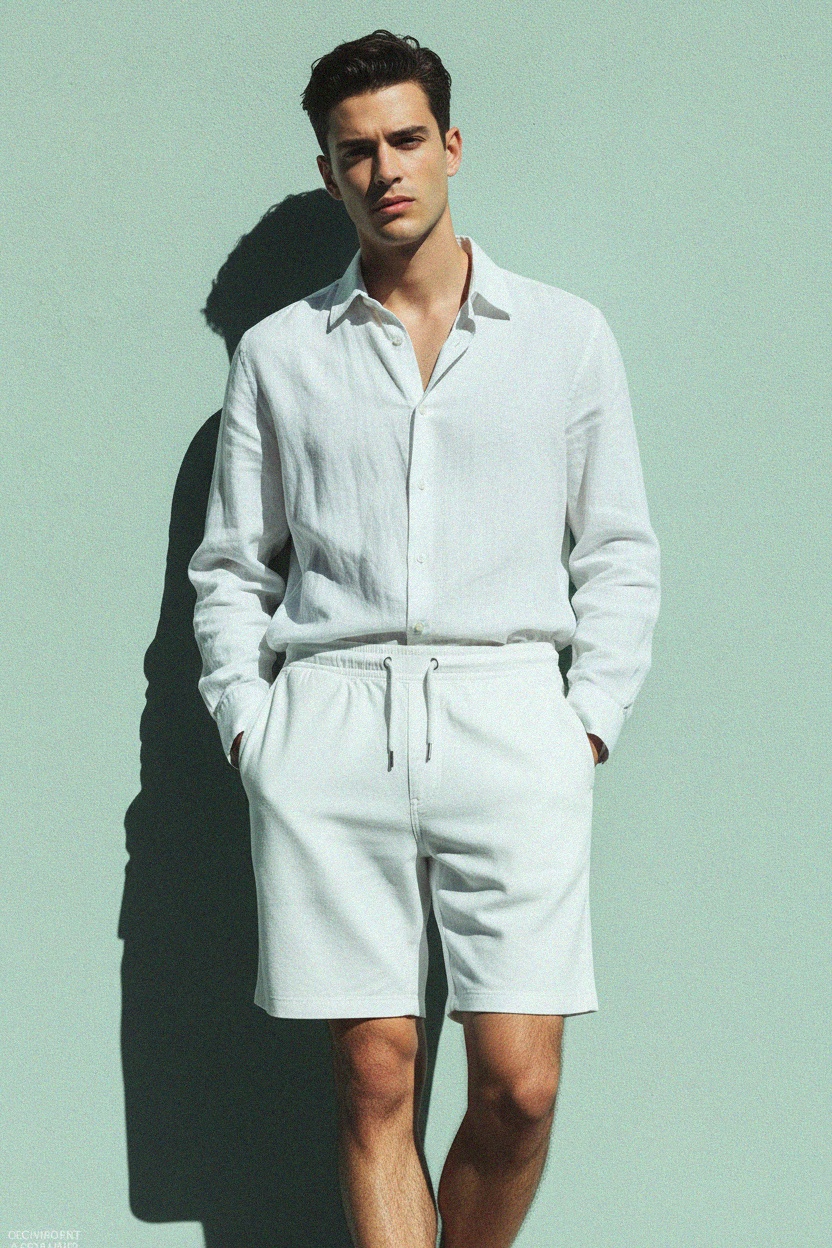 Classic White Casual Shorts photo 2