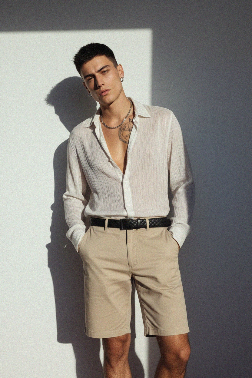 Classic Beige Chino Shorts photo 2