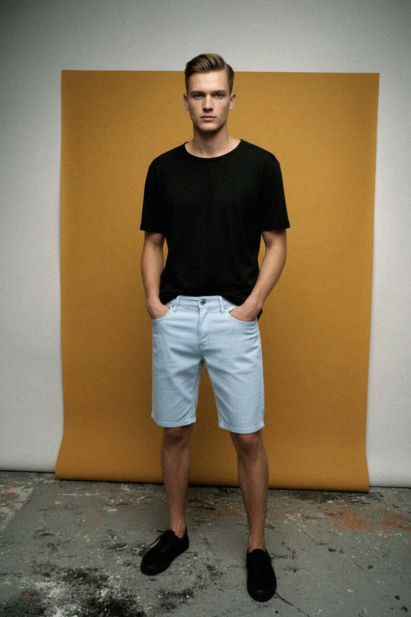Light Blue Casual Shorts photo 3