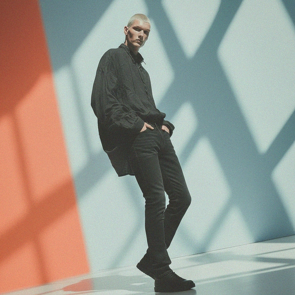 Classic Black Slim Fit Denim Jeans photo 2