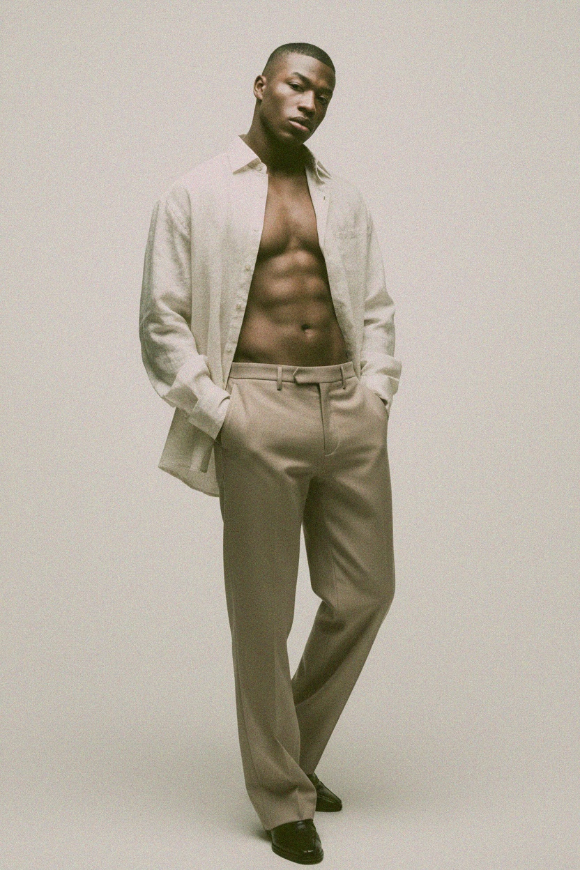 Classic Beige Regular Fit Pants photo 3