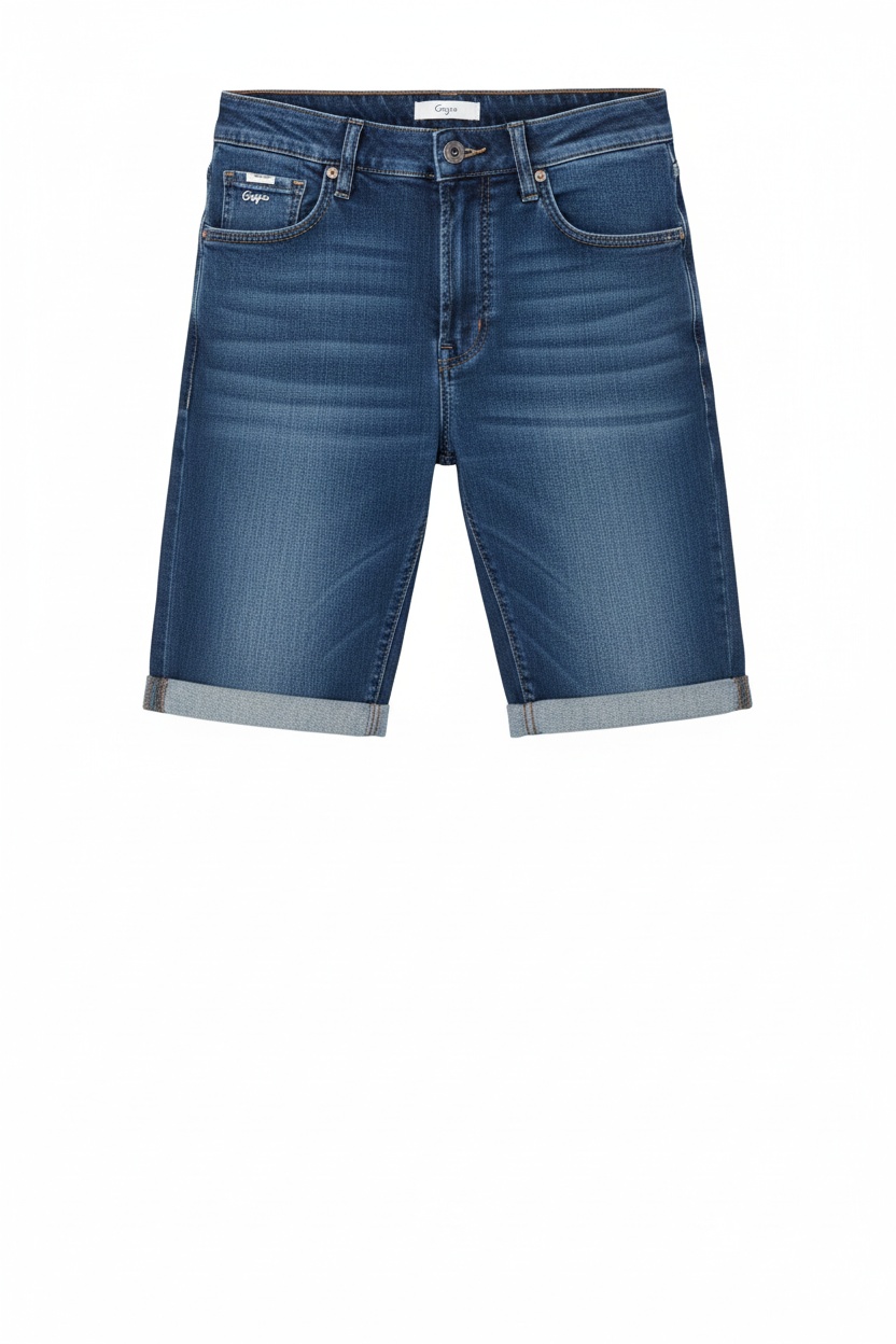 Comfortable Denim Shorts with Cuffed Hem photo 1
