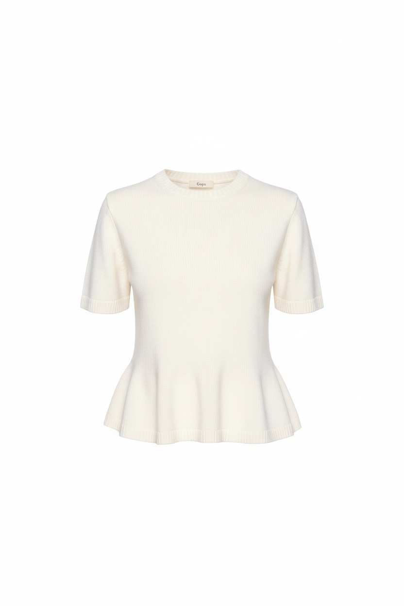 Ribbed Short Sleeve Knit Top photo 1