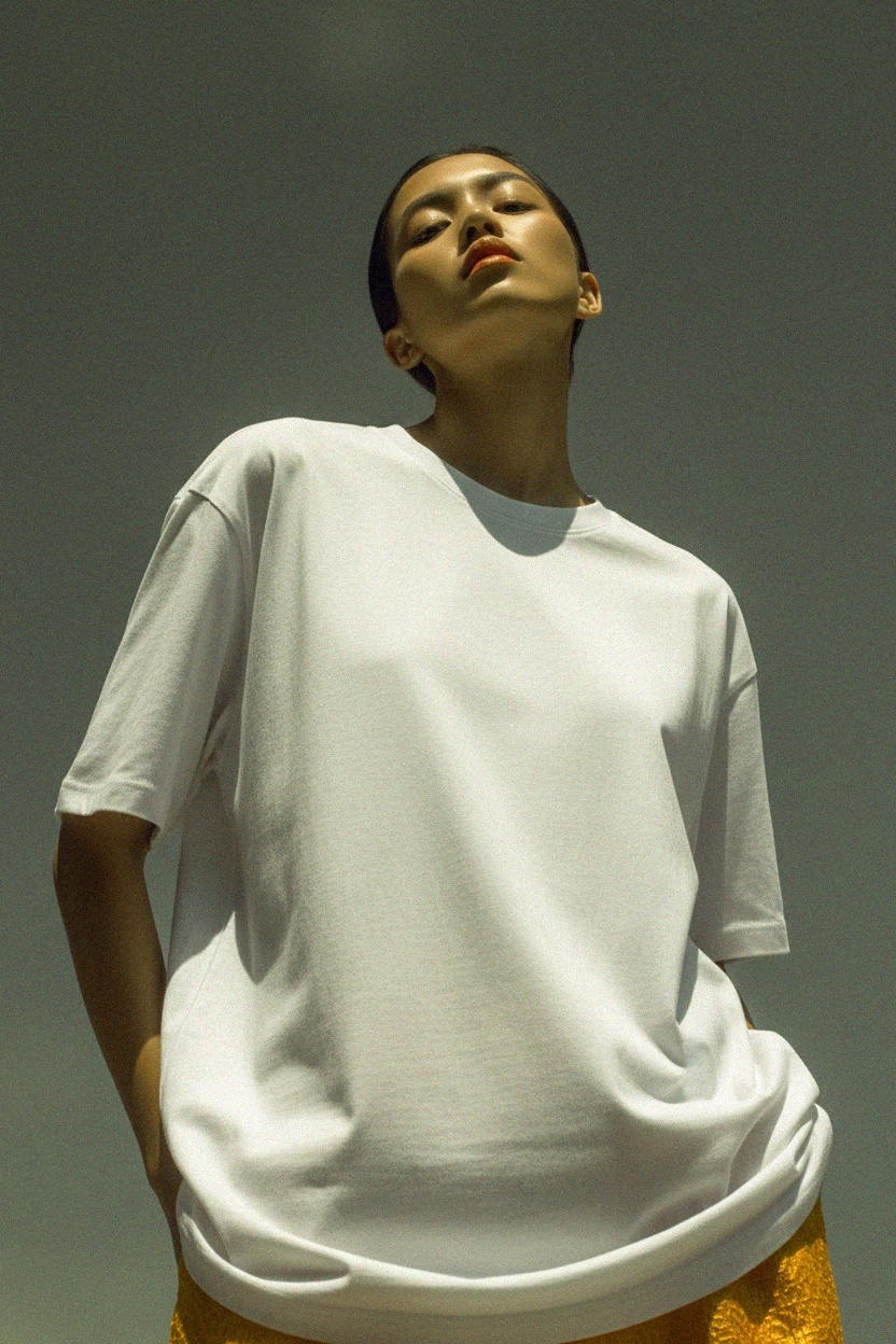 Oversize White Crew Neck T-shirt photo 3