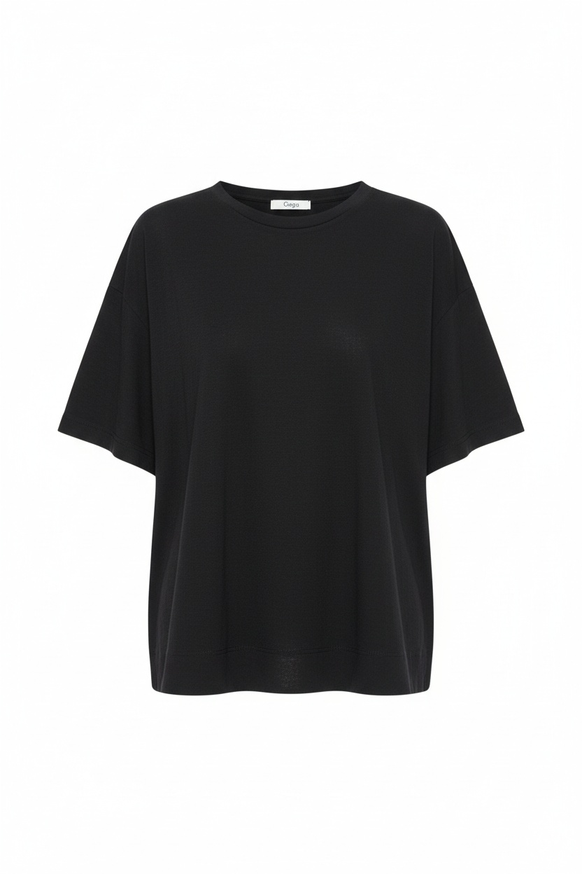 Relaxed Fit Black Crew Neck T-shirt photo 1