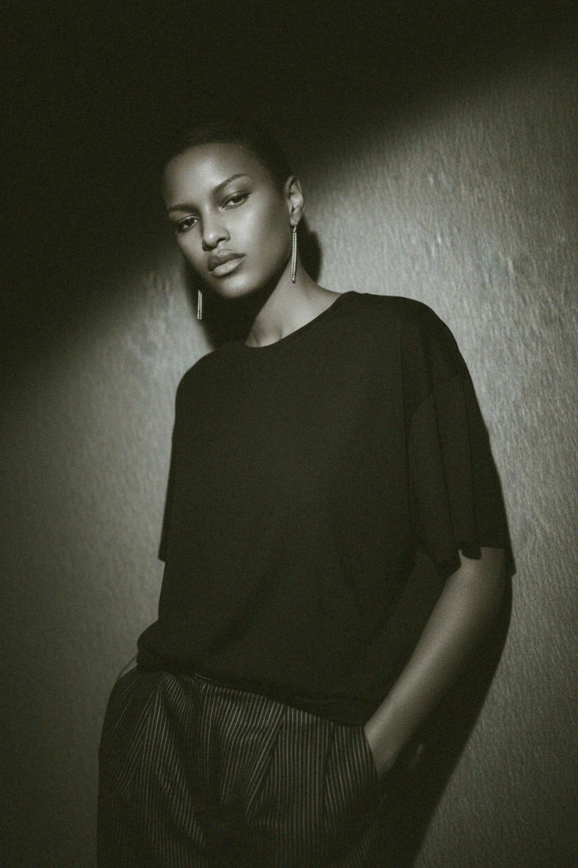 Relaxed Fit Black Crew Neck T-shirt photo 3