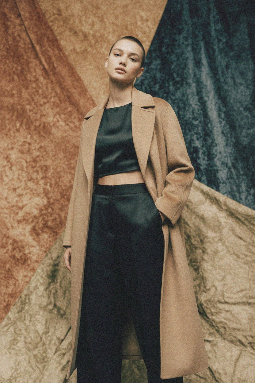 Elegant Long Beige Coat photo 3