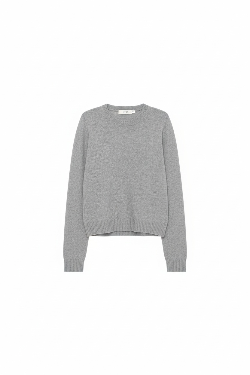 Classic Grey Crewneck Knit Sweater photo 1