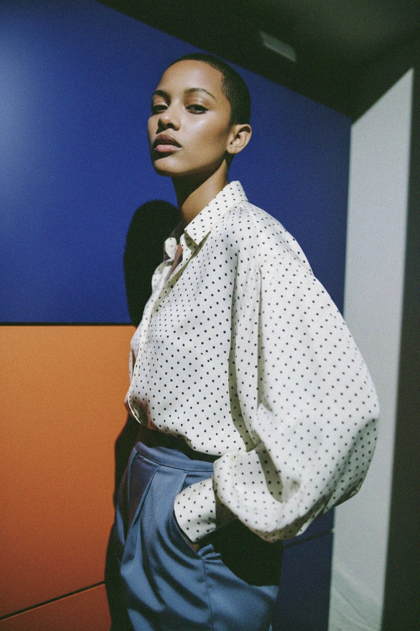 Relaxed Fit Polka Dot Blouse photo 2