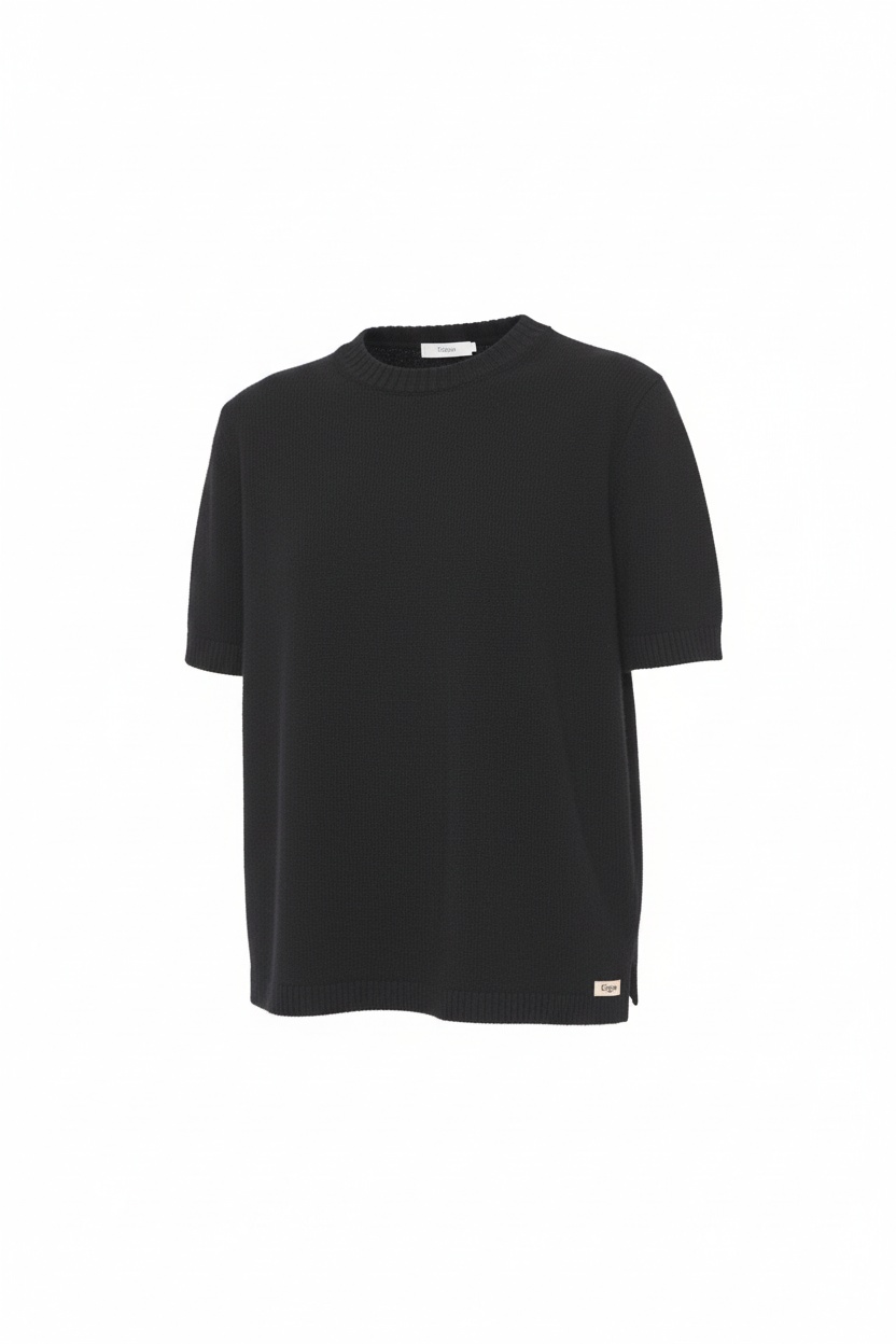 Black Knit Short Sleeve Top photo 1