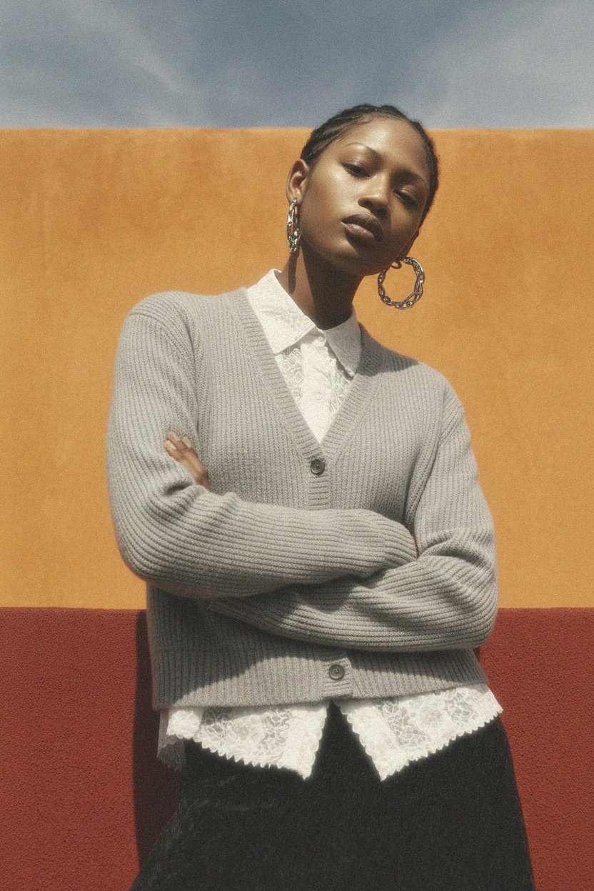 Soft Knit Button-Front Cardigan photo 2