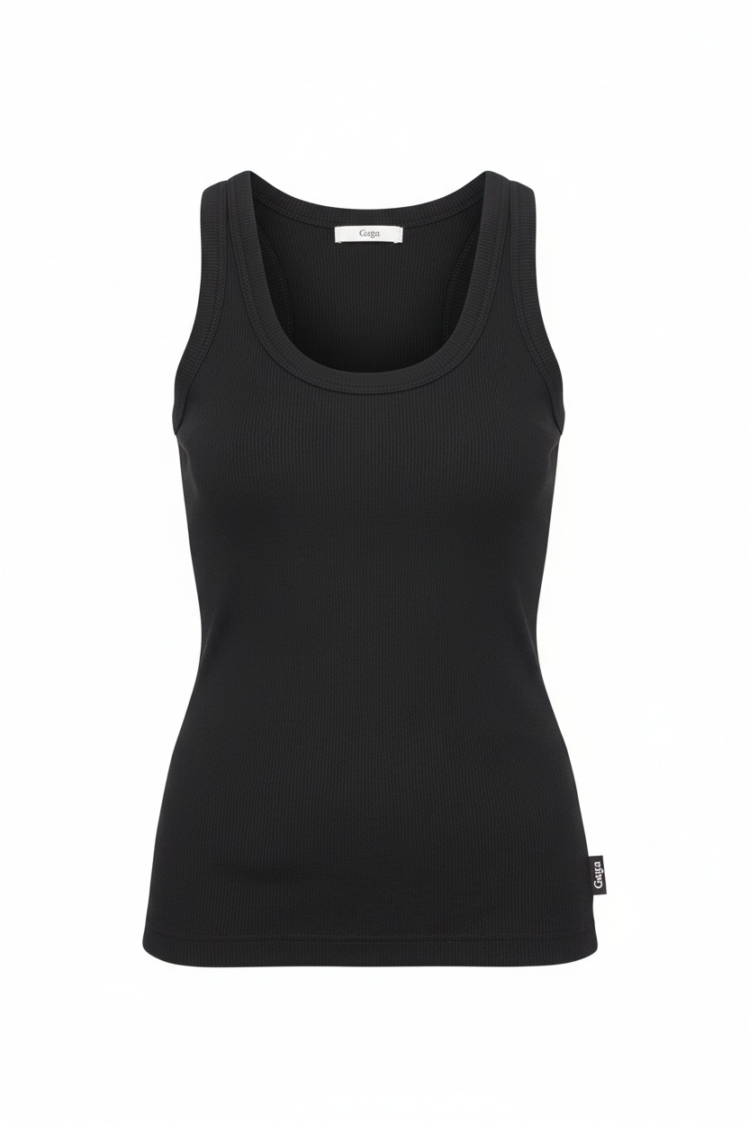 Essential Ribbed Scoop Neck Tank Top photo 1