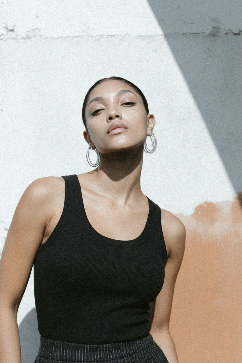 Essential Ribbed Scoop Neck Tank Top photo 3