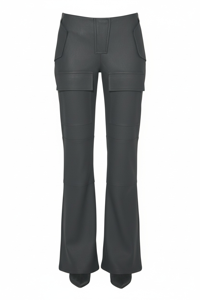 Black Cargo Flared Pants photo 1