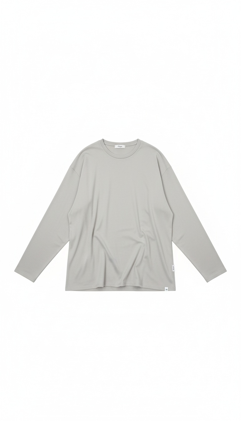 Oversized Long Sleeve Crew Neck T-Shirt photo 1