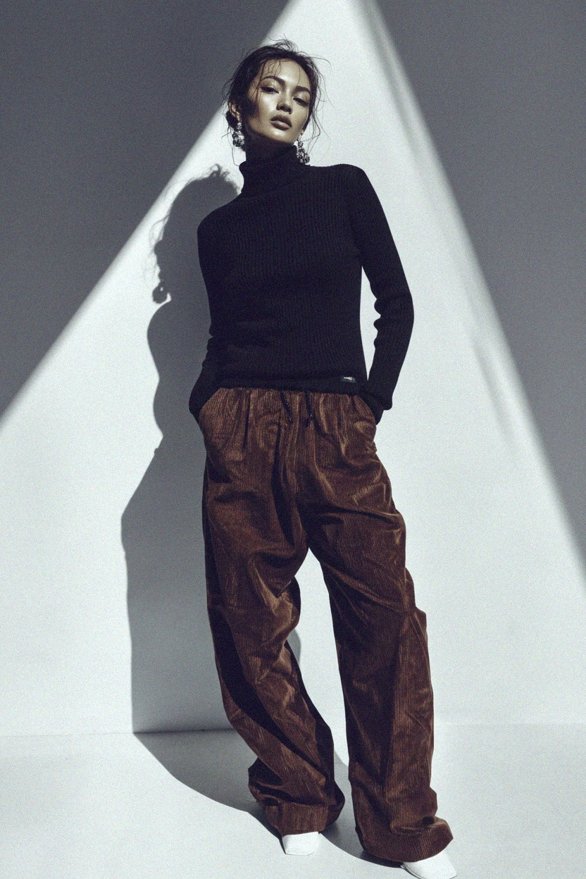 Black Ribbed Turtleneck Sweater photo 3