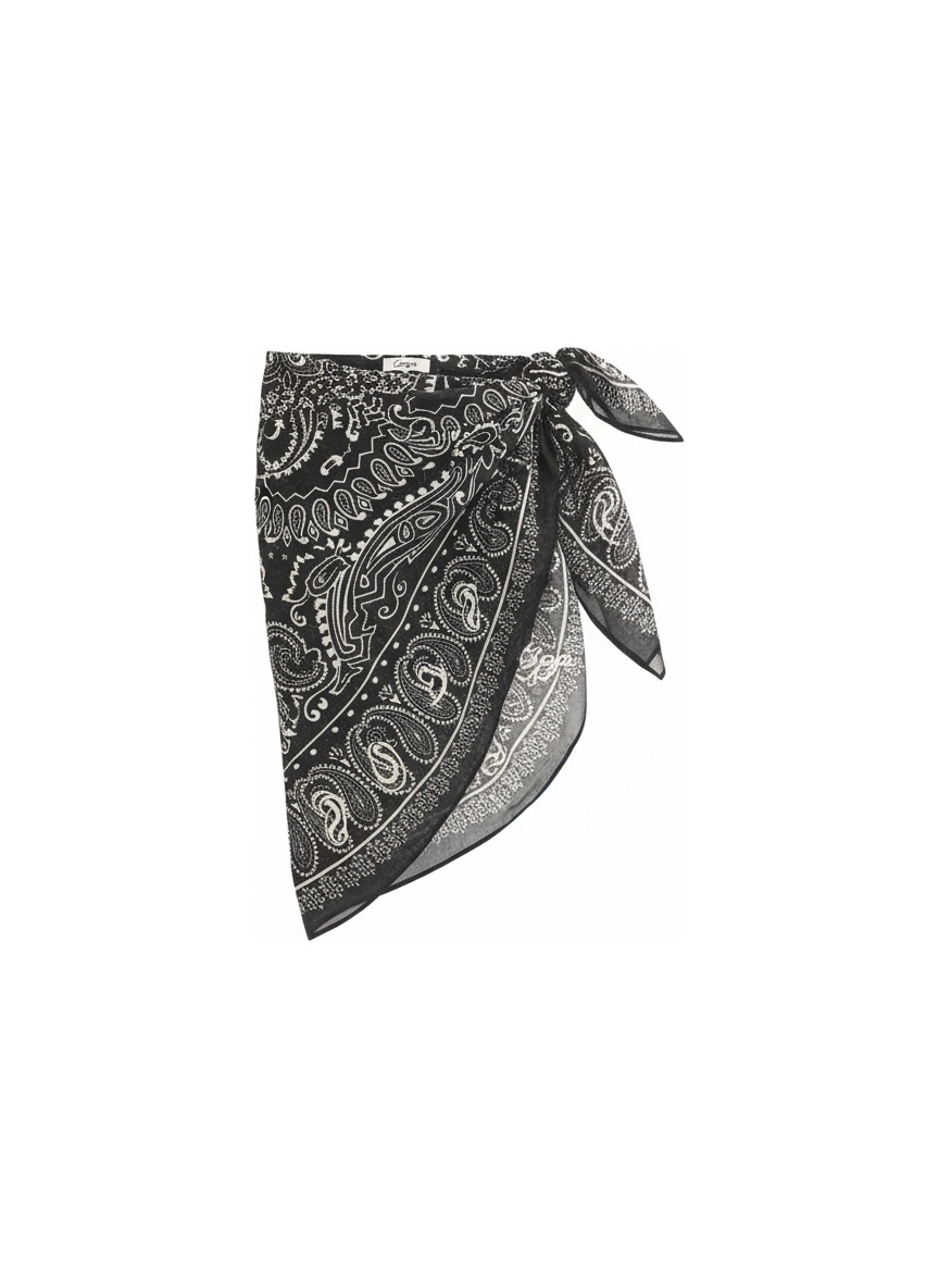 Black & White Bandana Print Sarong Wrap photo 1