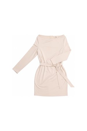 Chic Off-Shoulder Mini Dress with Tie-Waist Detail