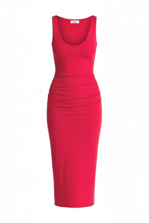 Elegant Red Midi Bodycon Dress