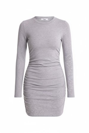 Grey Long Sleeve Bodycon Mini Dress
