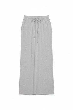 Comfortable Grey Maxi Skirt with Drawstring Waist