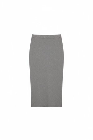 Form-Fitting Stretch Knit Midi Skirt