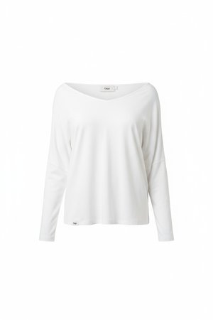 White Off-Shoulder Long Sleeve Blouse