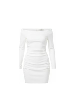 Chic White Off-Shoulder Long Sleeve Mini Dress