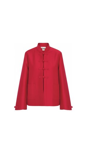 Red Jacket with Distinctive Frog Closures