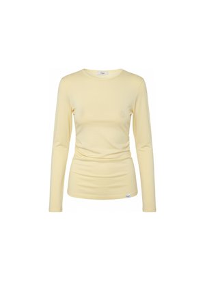 Pale Yellow Classic Long Sleeve Crew Neck Top