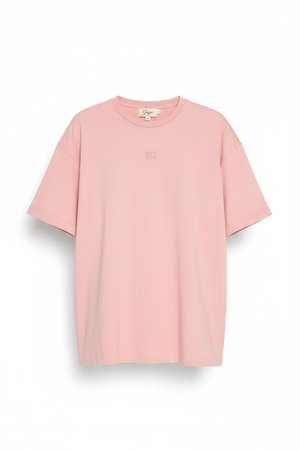 Oversize Pink T-shirt with Subtle Logo Detail